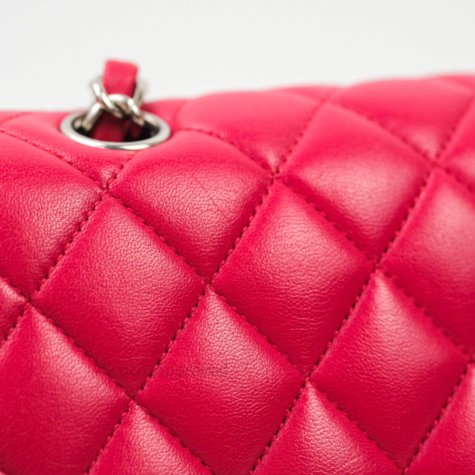 Chanel Classic M/L Lambskin Medium Double Flap Bag in Red & Pink with Silver Hardware - Luxury Handbag for Women, Perfect for Parties & Special Occasions