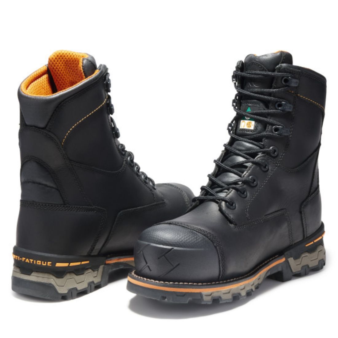 Timberland PRO Boondock Men's 8 Inch Waterproof Work Boots with Composite Safety Toe - Black 89645 | Durable Construction for Outdoor Jobs, Construction Sites & Heavy Duty Work