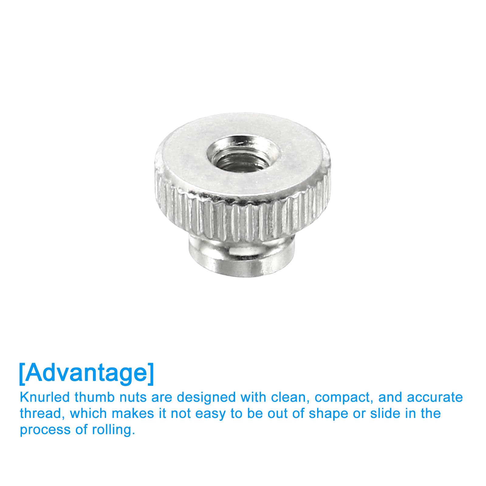 24Pcs M4 Carbon Steel Knurled Thumb Nuts - High Head Through Hole Fasteners for 3D Printer Parts, DIY Projects & Mechanical Repair (Silver) - Perfect for Easy Hand Tightening & Quick Adjustments