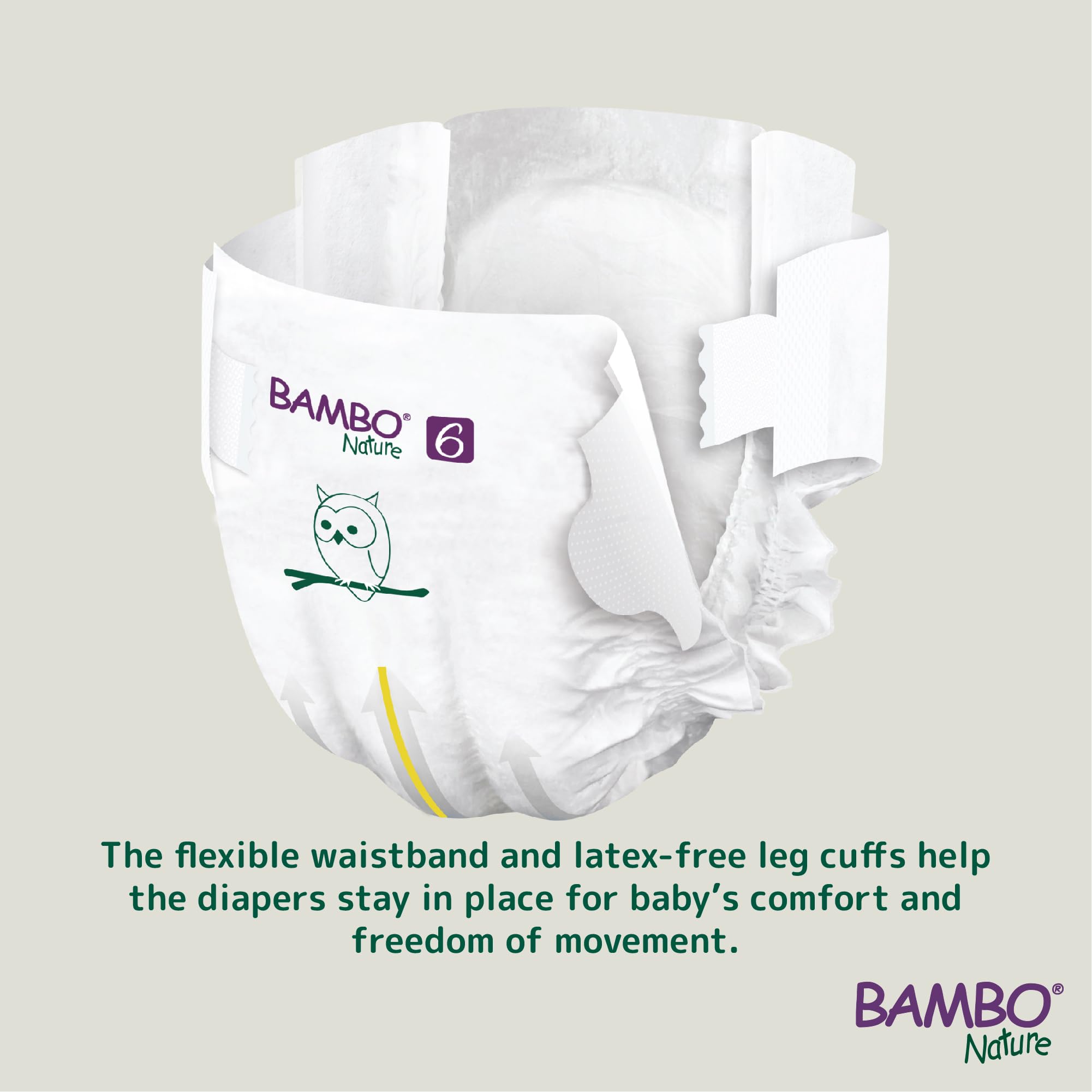 Bambo Nature Premium Eco-Friendly Baby Diapers - Super Absorbent Leak Protection, Hypoallergenic & Comfortable for Sensitive Skin - Perfect for Daycare, Travel & Overnight Use