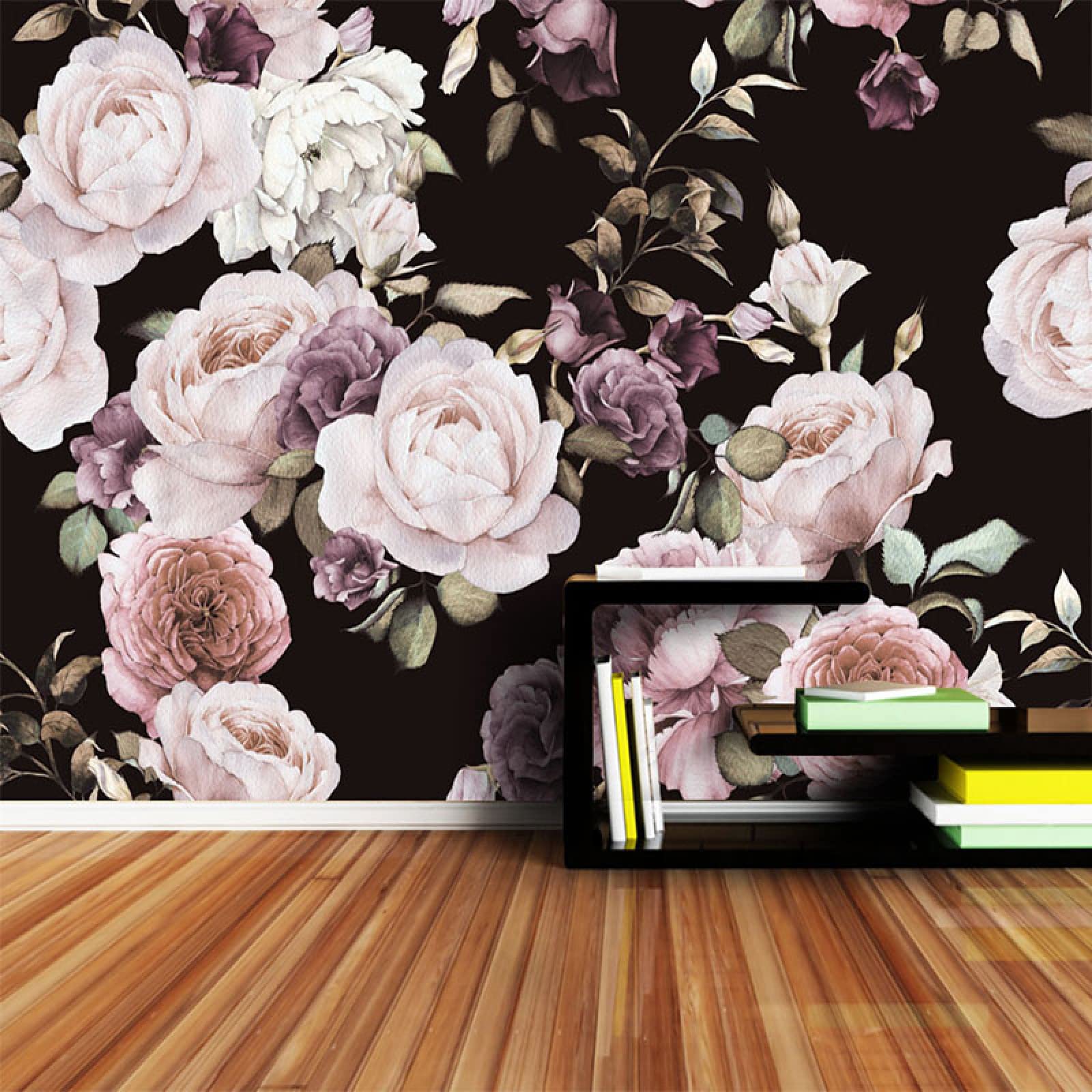 3D Rose Peony Flower Wallpaper - Modern Peel and Stick Removable Wall Mural for Nursery, Bedroom, Living Room & Home Decor | 9'2'' W x 5'11'' H | Perfect for Kids Rooms, Dorm Decor & Apartment Renovation