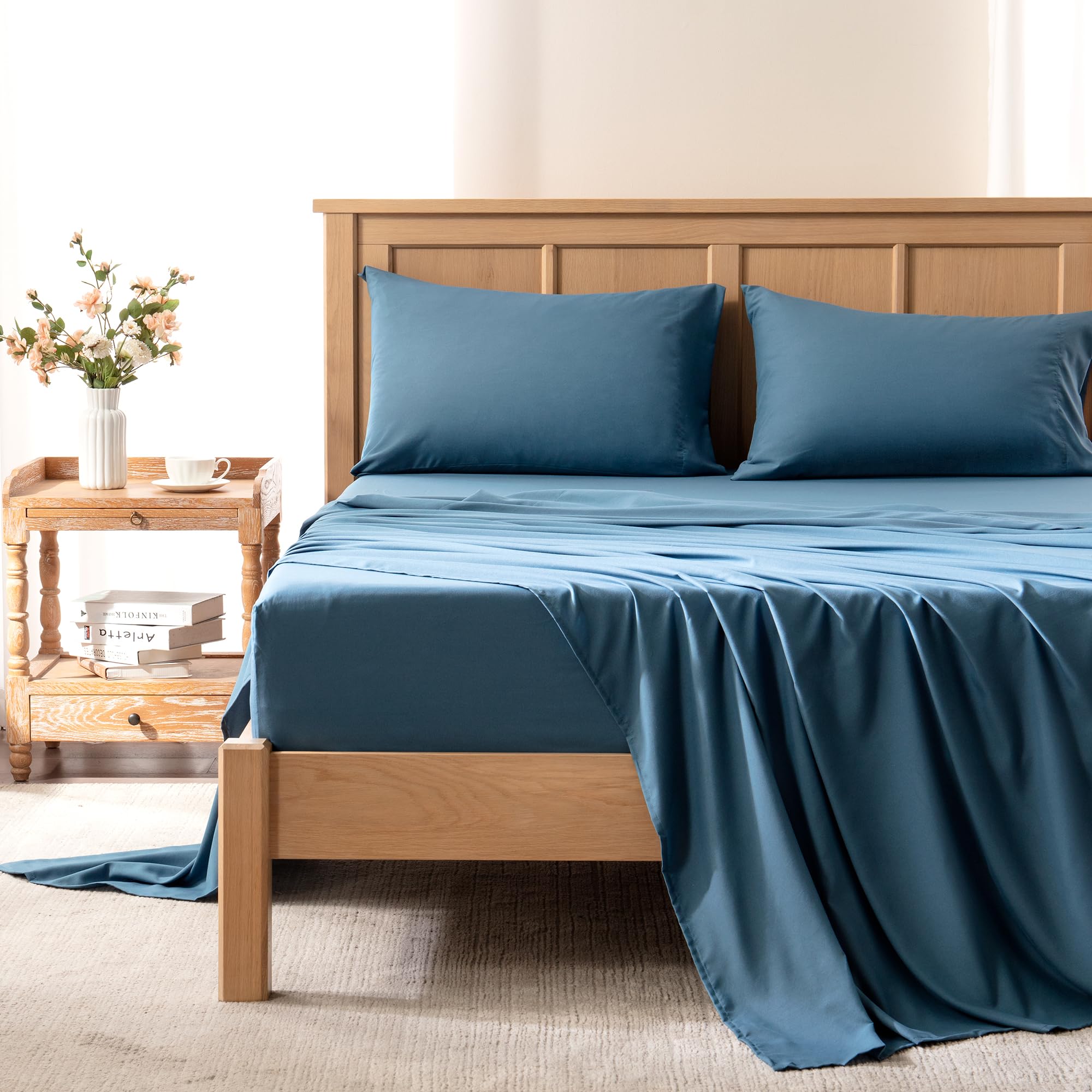 Coolmax King Size Cooling Sheet Set - Moisture Wicking, Ultra Soft & Colorfast Bed Sheets for Hot Sleepers - Deep Pocket Fits 16