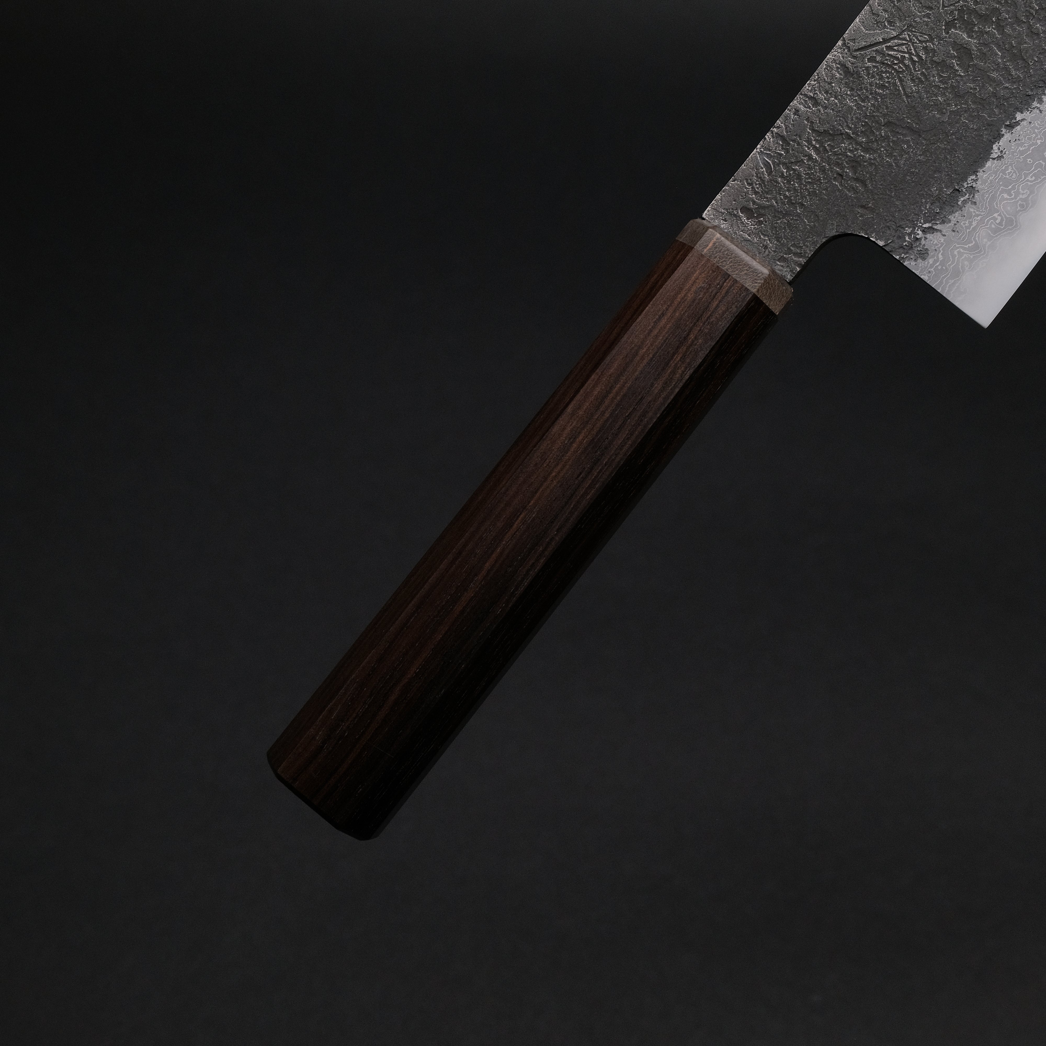 Premium Ajikataya White #2 Nashiji Damascus Nakiri Knife 180mm - Ebony & Stabilized Wood Handle (#53) - Japanese Kitchen Knife for Professional Chefs & Home Cooking, Perfect for Slicing Vegetables, Herbs & Boneless Meats