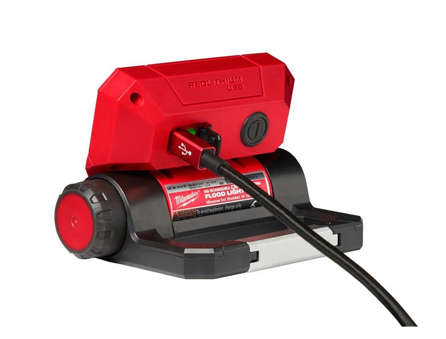 Milwaukee M18 Rover USB Rechargeable Pivoting Flood Light - 2500 Lumens LED Work Light for Construction, Camping, Emergency & Outdoor Activities