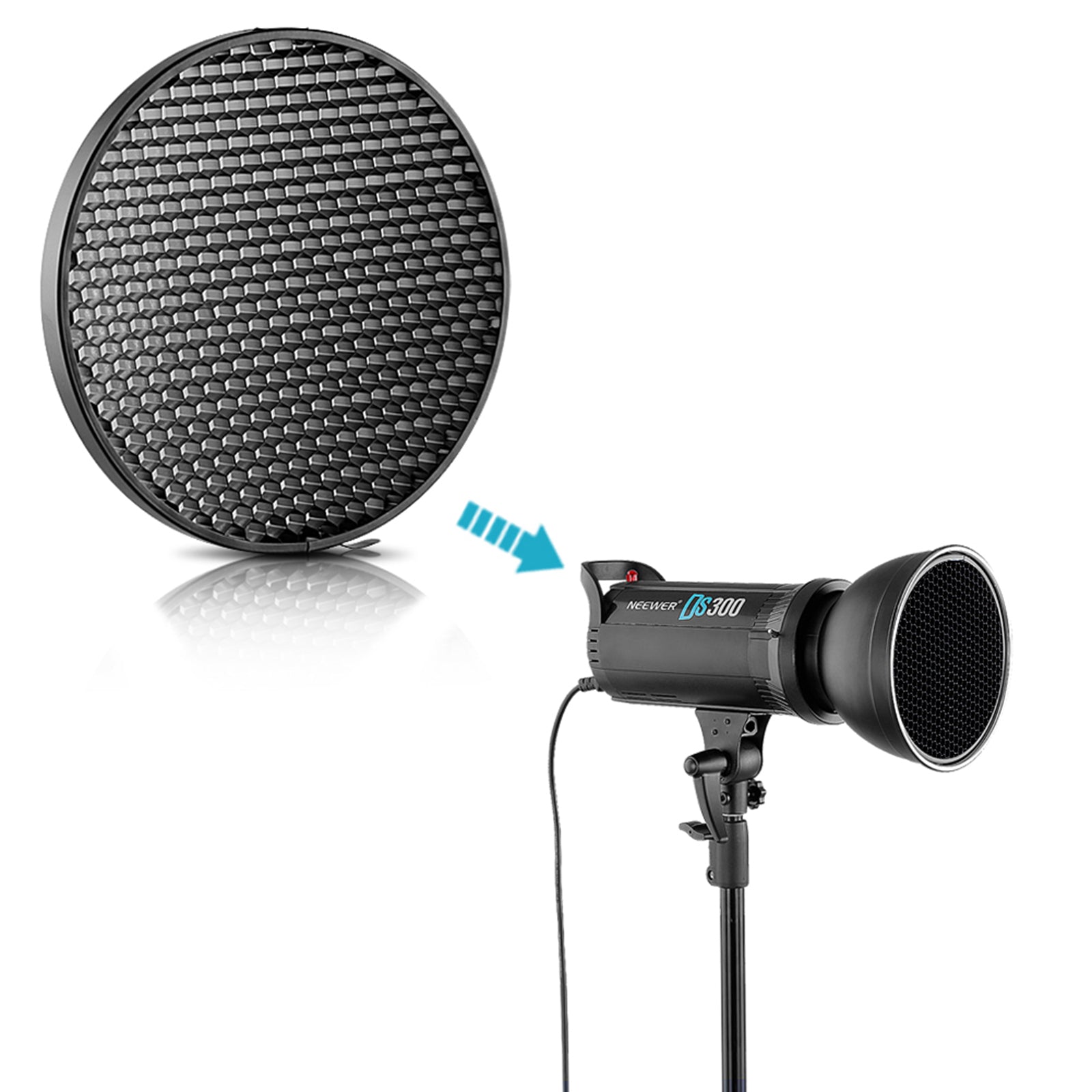 NEEWER 6.6/16.8cm Aluminum Alloy Honeycomb Grid Set for Softbox Lighting - Professional Photography Light Modifier for Studio, Portrait, and Product Photography