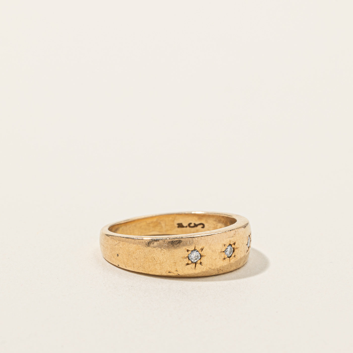 Three Stone Starburst Diamond Ring 0.09ctw Size 8.75 - Elegant Wedding Band, Anniversary Gift for Her, Perfect for Engagement & Special Occasions