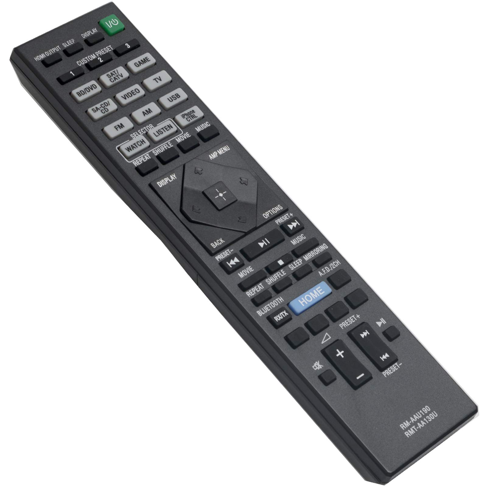 Sony STR-DH550 STR-DH750 STRDN1060 STRDN860 STRDH550 STRDH750 STR-DN1060 STR-DN860 Replacement Remote Control RMT-AA130U RM-AAU190 - Compatible with Home Theater AV Receiver for Seamless Entertainment Experience