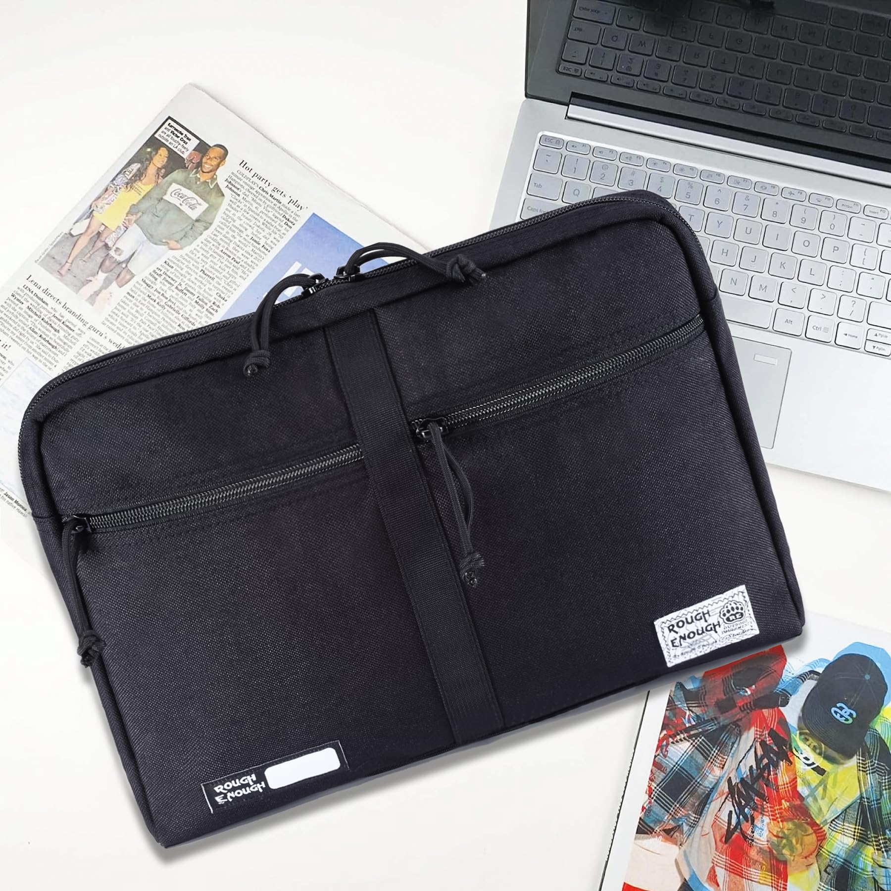 13-14 Inch Laptop Sleeve Case with Zipper & Accessory Pocket - Durable Cordura Fabric for Notebook Computers (Black) - Perfect for Work, School & Travel Protection