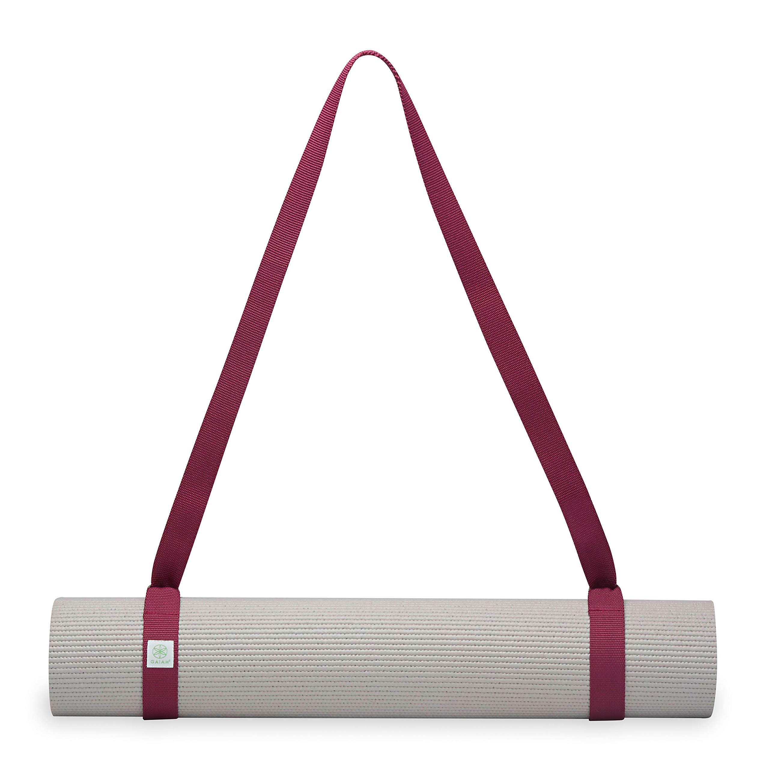 Gaiam Easy-Cinch Yoga Mat Sling - Durable Carrying Strap with Metal D-Rings for Secure Fit, Perfect for Yoga, Pilates, Gym & Travel (No Mat Included)