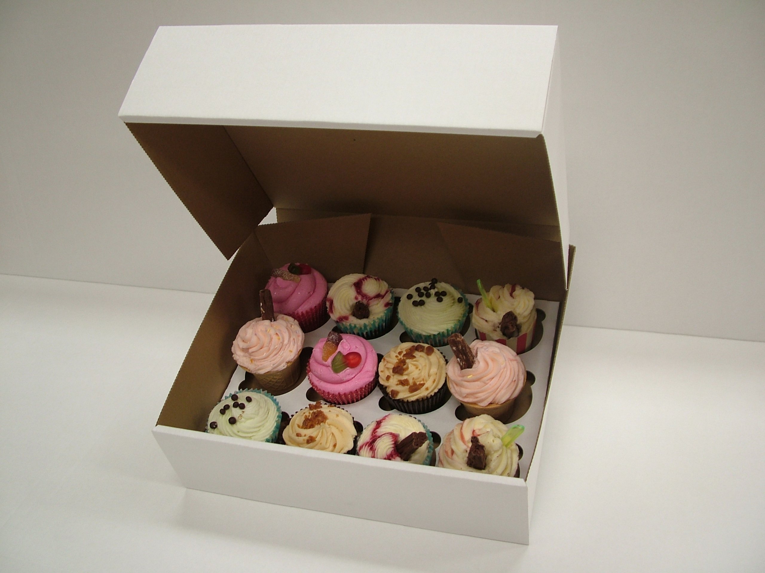 12-Pack Stackable Cupcake Boxes - 20 Count Bulk Baking Supplies for Parties, Weddings & Dessert Displays