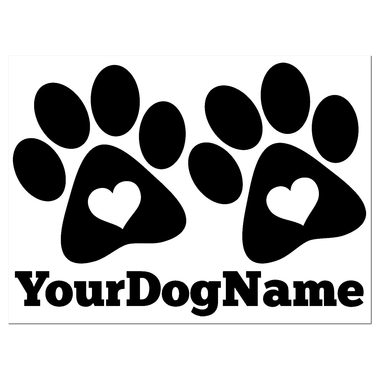 Custom Dog Paws with Name Decal - Personalized Pet Dog Footprint Vinyl Sticker for Cars, Laptops & Windows - Dog Lover Gift in Multiple Colors & Sizes
