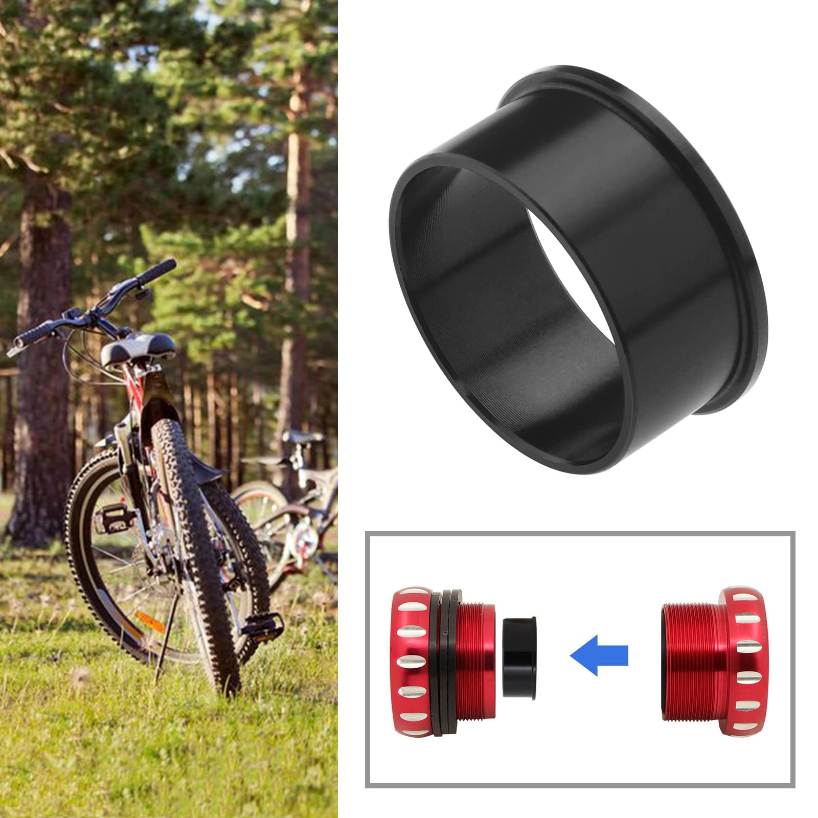 2Pcs Aluminum Alloy Bike Bottom Bracket BB Axis with Washer - Compatible with Mountain & Road Bicycles | Durable Bicycle BB Adapter for Smooth Cycling Performance | Perfect for Bike Maintenance, Upgrades & Professional Repairs