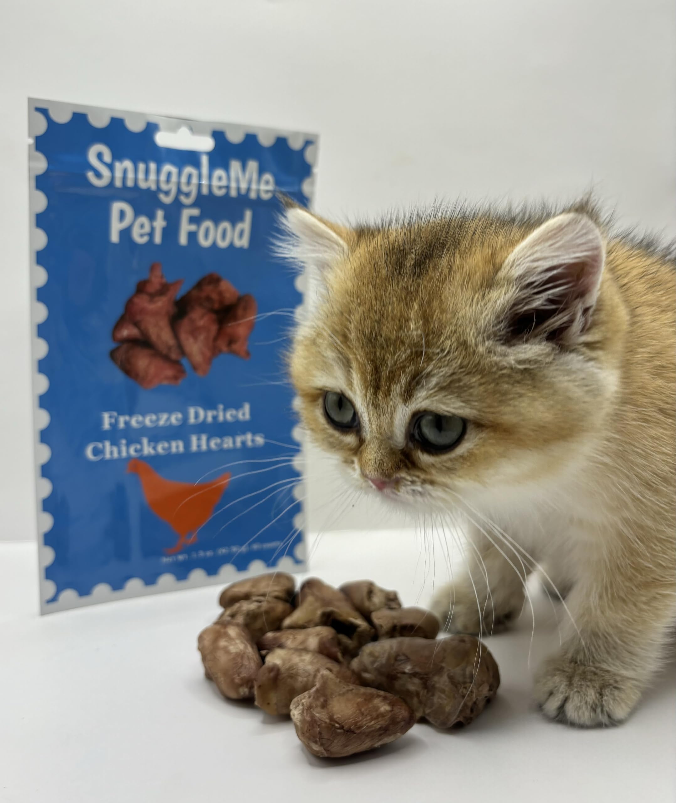 Freeze Dried Chicken Hearts Dog & Cat Treats - All Natural Protein Snacks for Pets - Perfect for Training Rewards, Mealtime Toppers & Dental Health