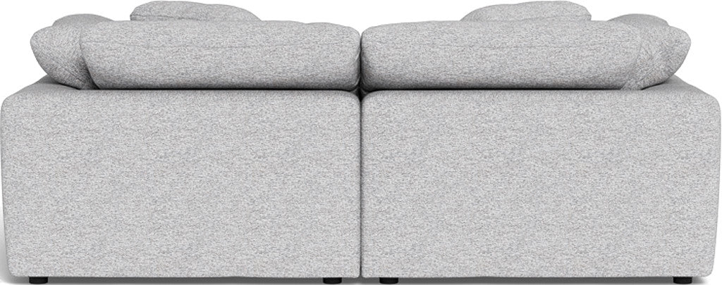 Fluffy 2-Piece Sectional Sofa with Ottoman - Soft Plush Fabric Modern Living Room Furniture for Small Spaces, Apartment & Cozy Home Decor