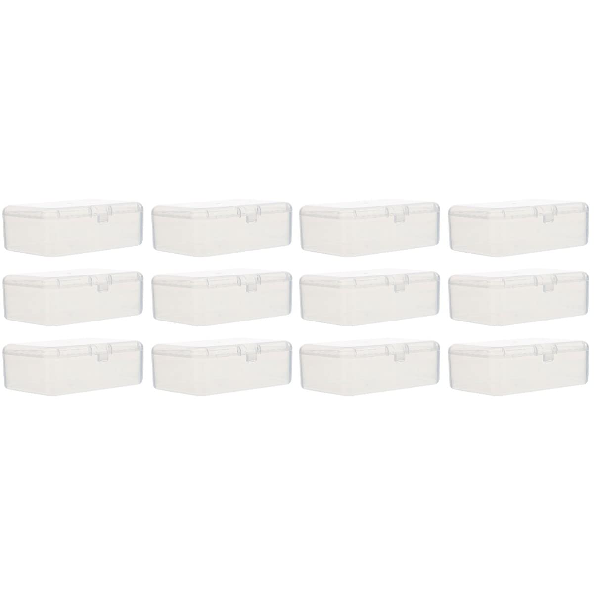 12 Pcs Portable Dental Floss & Cotton Swab Storage Boxes - Transparent Rectangular Travel Organizer for Home, Office, and Travel Use