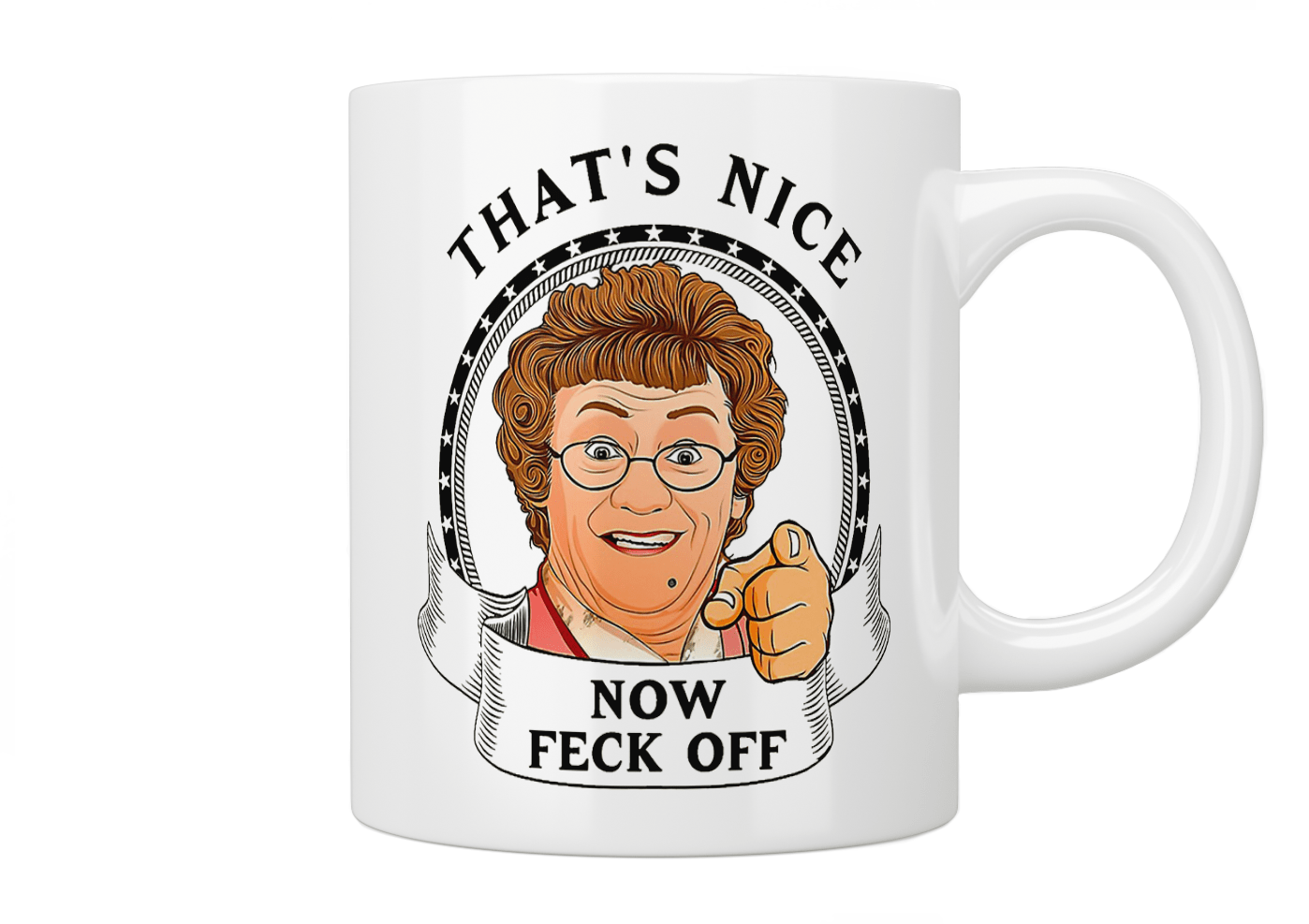 Mrs Brown’s Boys: That’s Nice Now Feck Off Mug - Funny Irish Comedy TV Show Quote Coffee Cup - Perfect Gift for Fans, Office Humor & Tea Lovers