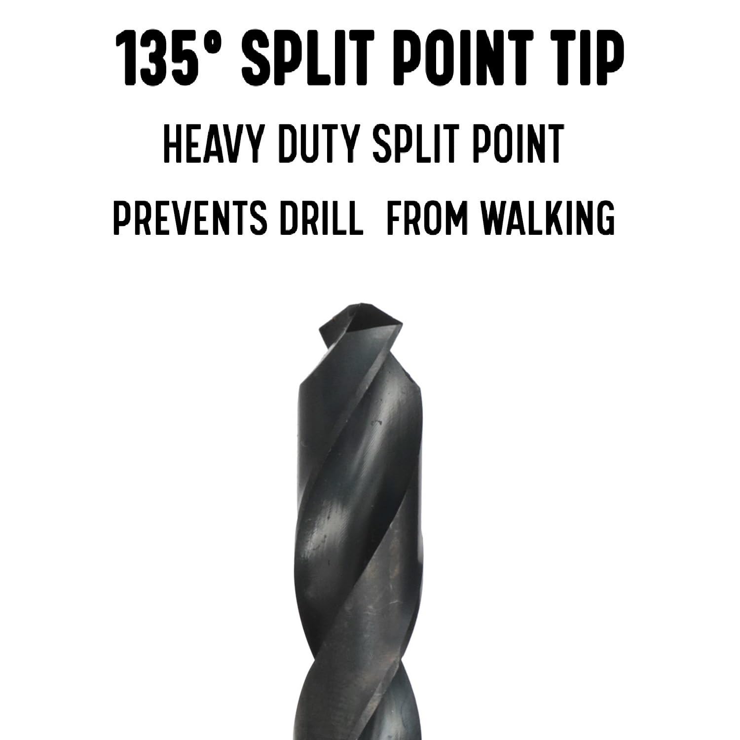 Heavy Duty Split Point Stub Drill Bit - Pack of 12 for Metal & Woodworking