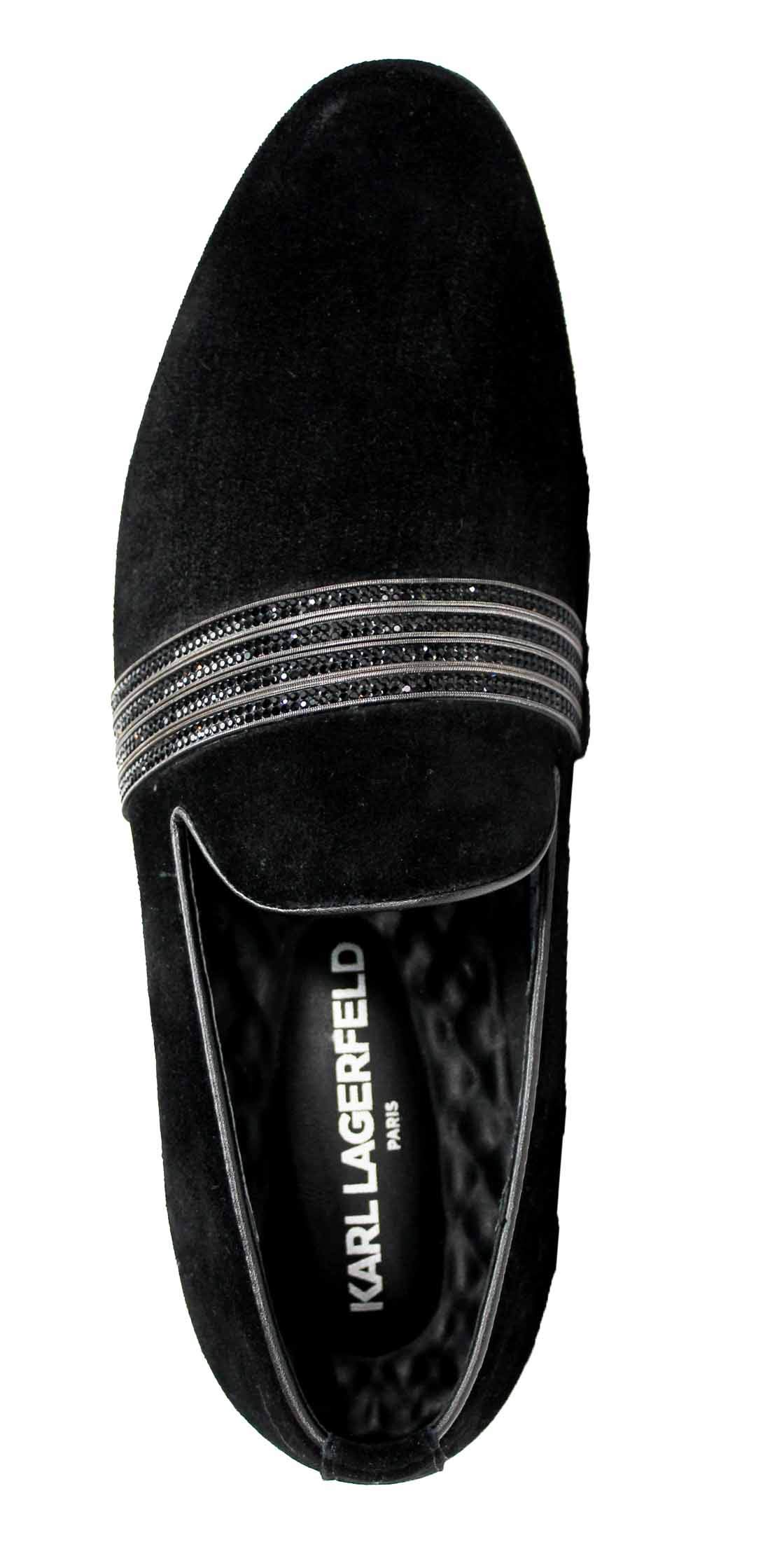 Karl Lagerfeld Paris Men's Loafers - Classic Black Leather Slip-On Shoes for Business & Casual Wear | Comfortable & Stylish Dress Shoes for Office, Travel & Special Occasions