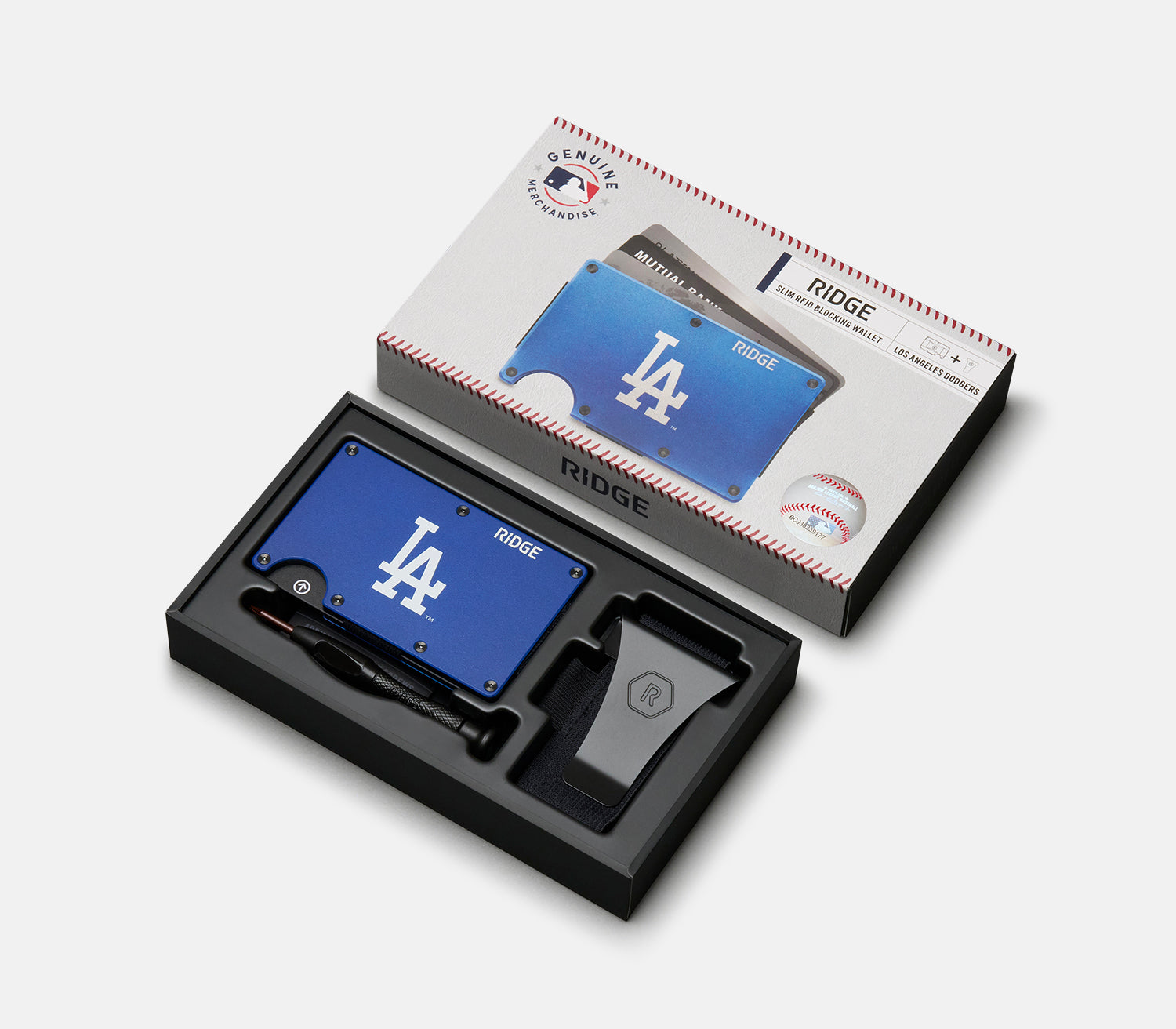 Ridge Wallet for Men - Slim RFID Blocking Front Pocket Wallet - Los Angeles Dodgers Edition | Perfect for Everyday Carry, Travel & Sports Fans