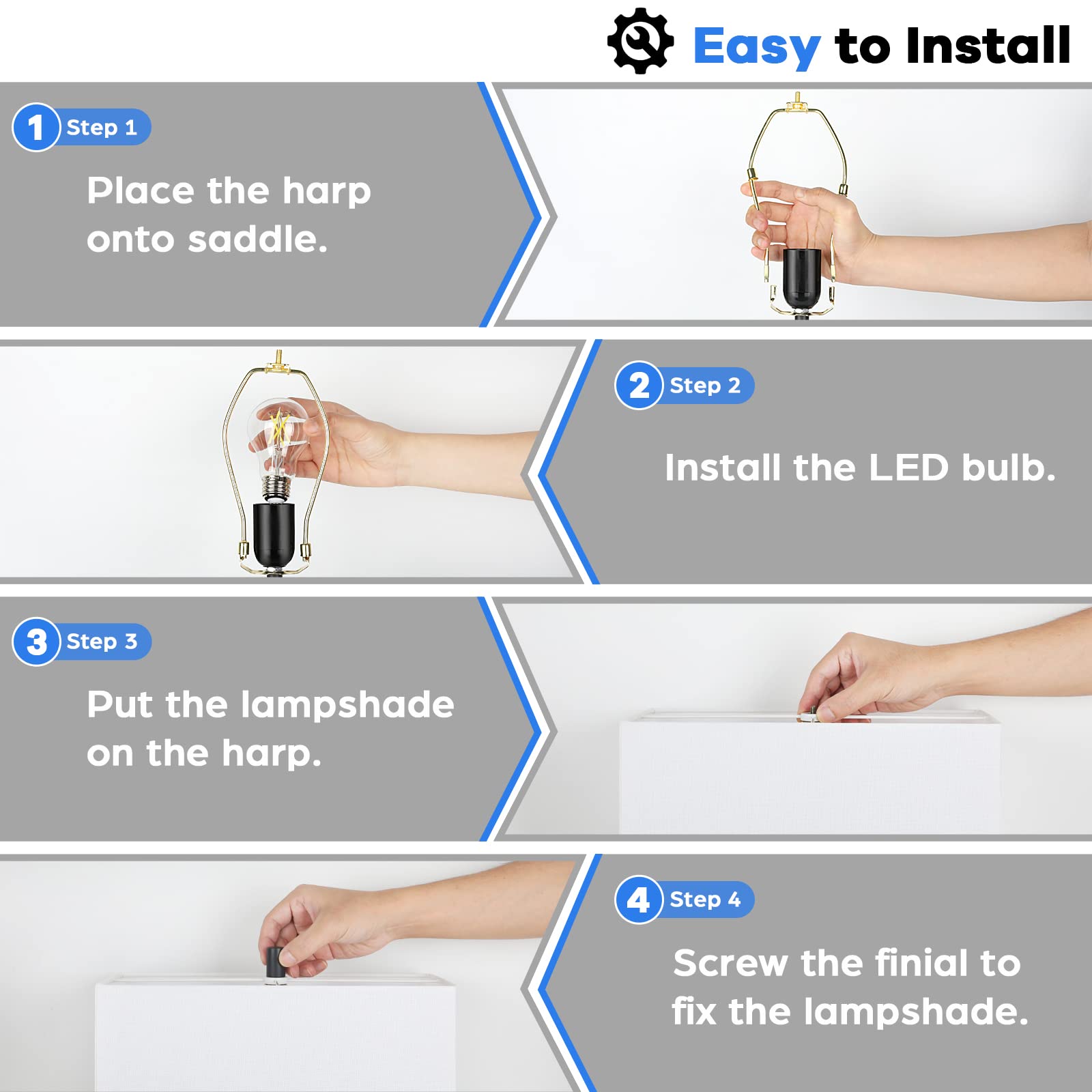 Set of 2 Modern Touch Control Table Lamps with 2 USB Ports - 22’’ Large Bedside Nightstand Lamps, 3-Way Dimmable Desk Lamp with White Fabric Shade - Perfect for Bedrooms, Living Rooms & Reading - Includes 2 LED Bulbs - Ideal for Home Office, Dorm Room & Nighttime Reading