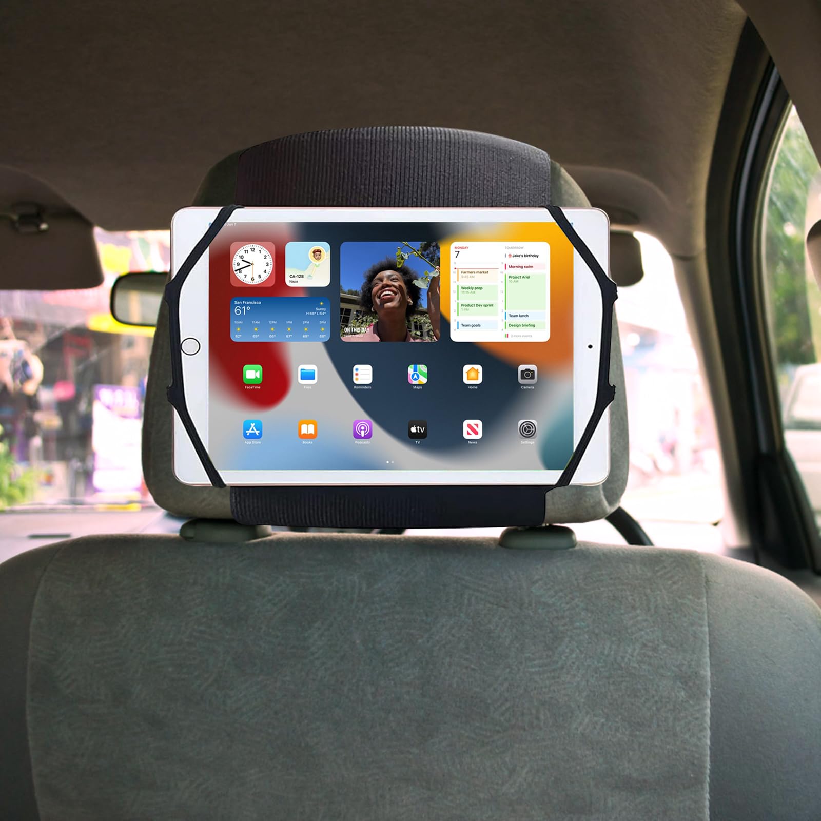 Wisebom Universal Car Tablet Holder - Adjustable Headrest Mount for iPad, Kindle, Switch (7-11 Inch) - Perfect for Kids Backseat Entertainment & Long Road Trips