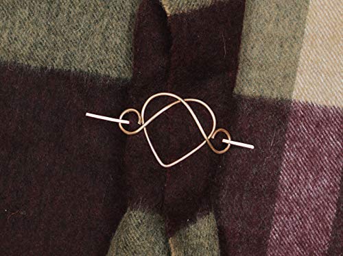 Elegant Copper Heart Hair Clip - Small Hair Pin & Scarf Pin for Women, Perfect Gift for Girlfriend - Wedding, Party & Everyday Hair Accessories