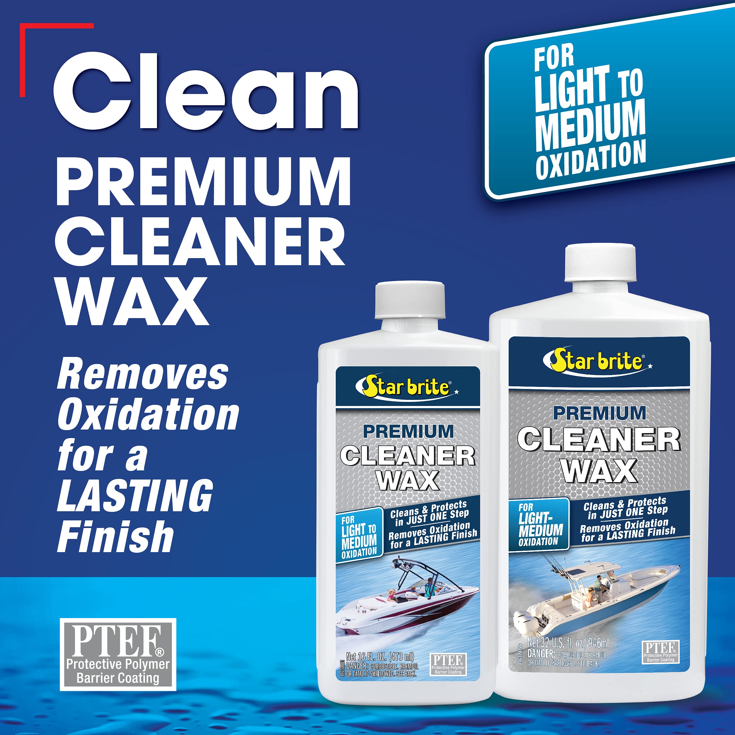 STAR BRITE Premium Marine Cleaner & Wax - Restores Shine & Protects Boats, RVs, Cars | Ideal for Watercraft, Vehicles & Outdoor Surfaces