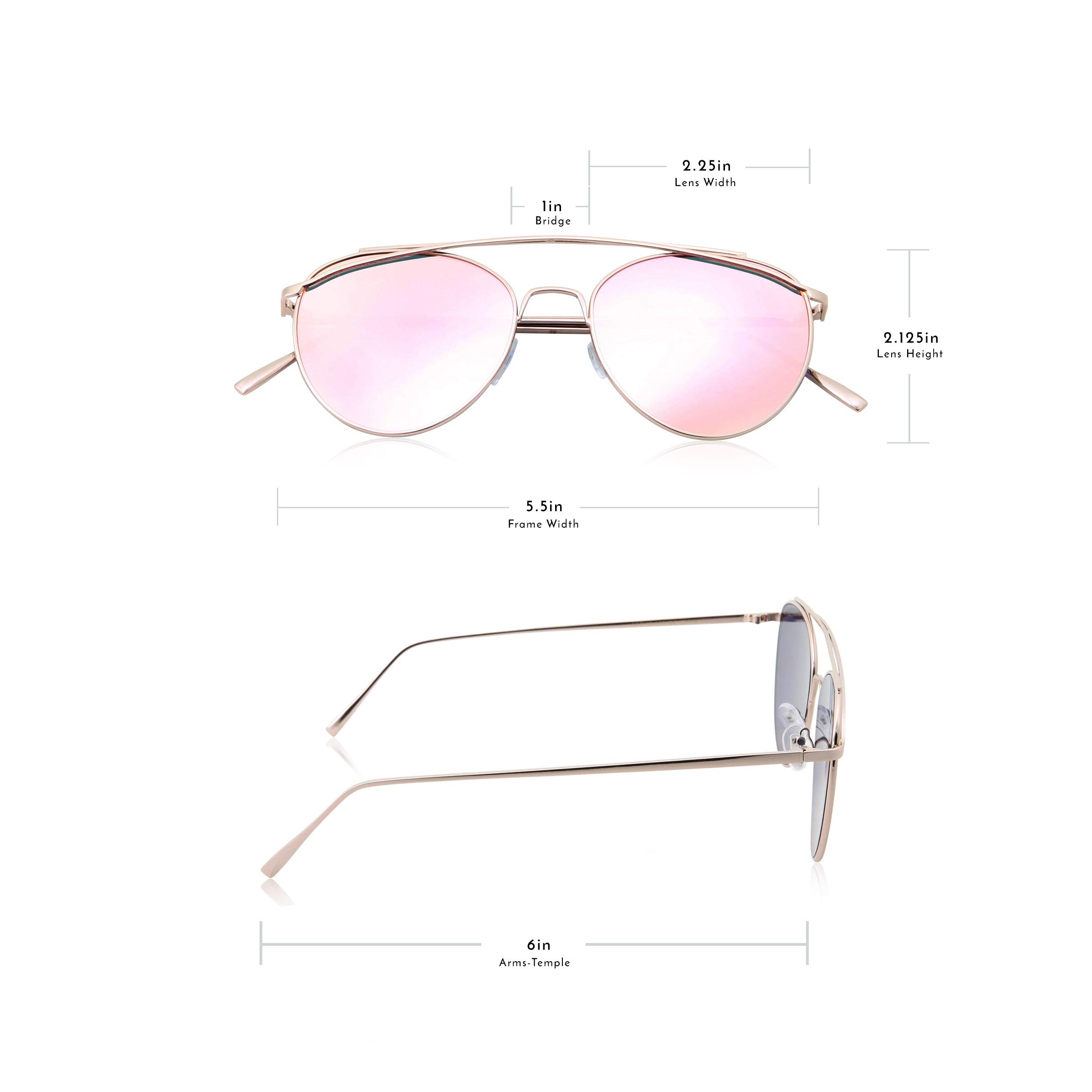 PUNCH Slim Round Flash Mirror Metal Sunglasses - Polarized UV Protection for Men & Women - Perfect for Driving, Beach, and Outdoor Activities