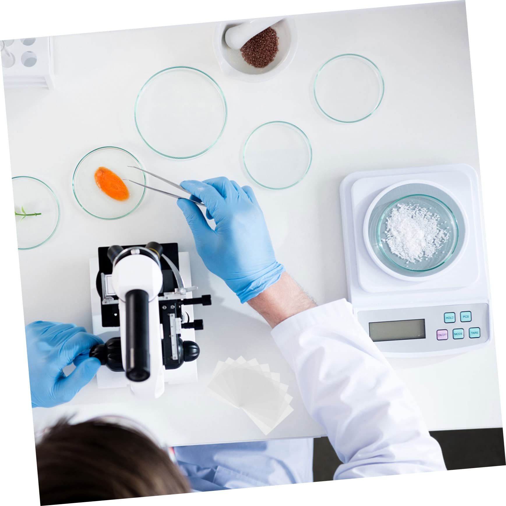 1000 Sheets Non-Stick Weighing Paper - Glossy Anti-Static Lab Weigh Boat for Precise Measurements | Ideal for Laboratory, Chemistry Experiments & Sample Transfer