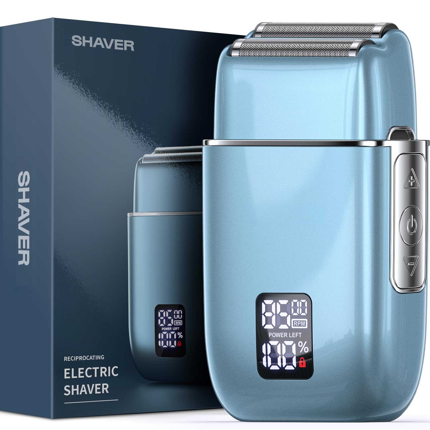 Upgraded Electric Razor for Men - 3-Speed Foil Shaver with Double Floating Blades, IPX7 Waterproof Wet/Dry Use, LED Display & USB Rechargeable - Perfect for Travel, Gym & Daily Shaving