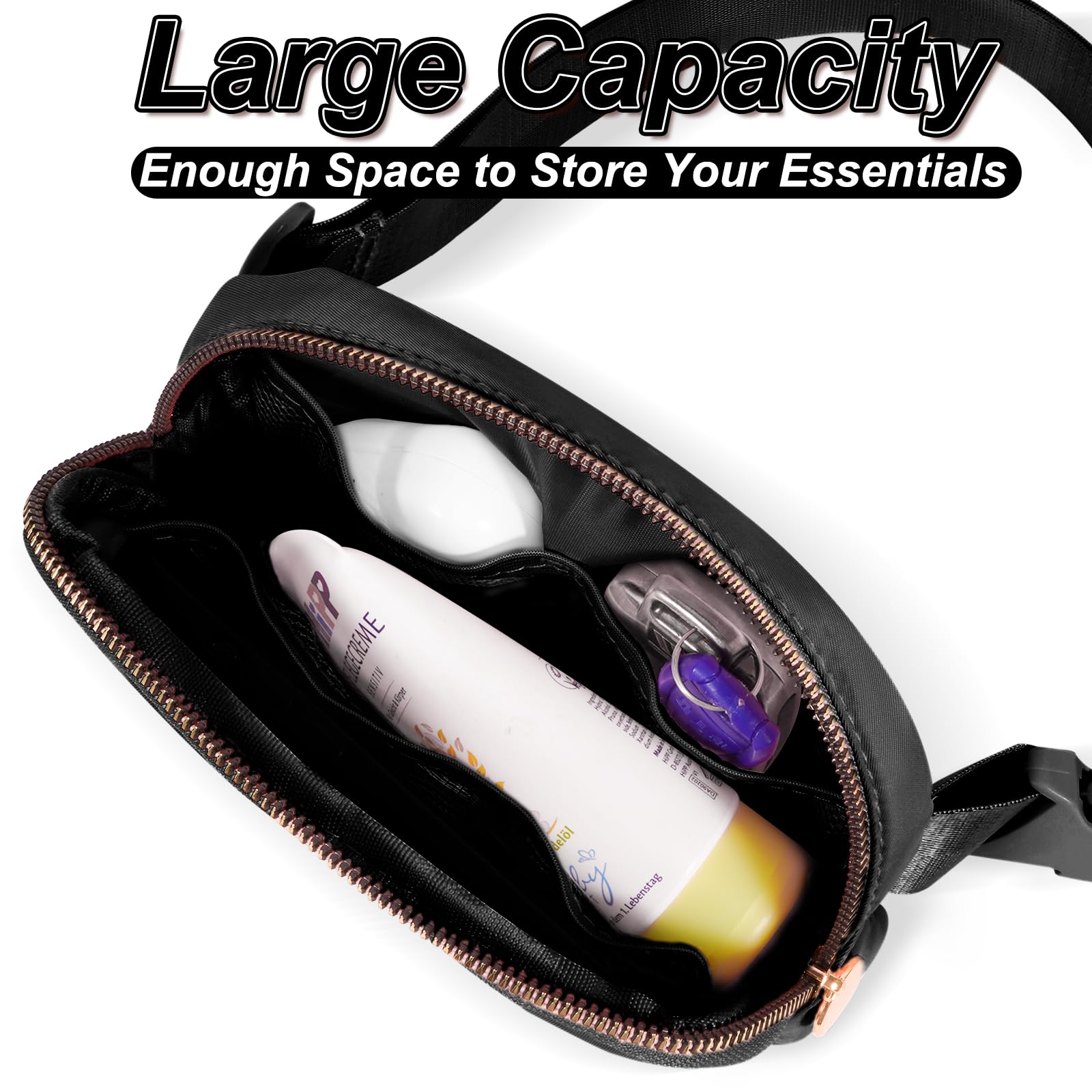 Trendy Crossbody Belt Bag for Girls & Teens - Stylish Birthday Gift for Daughter, Sister & Friends - Travel Essentials & Fashion Accessory - White & Black - Perfect for School, Shopping & Travel