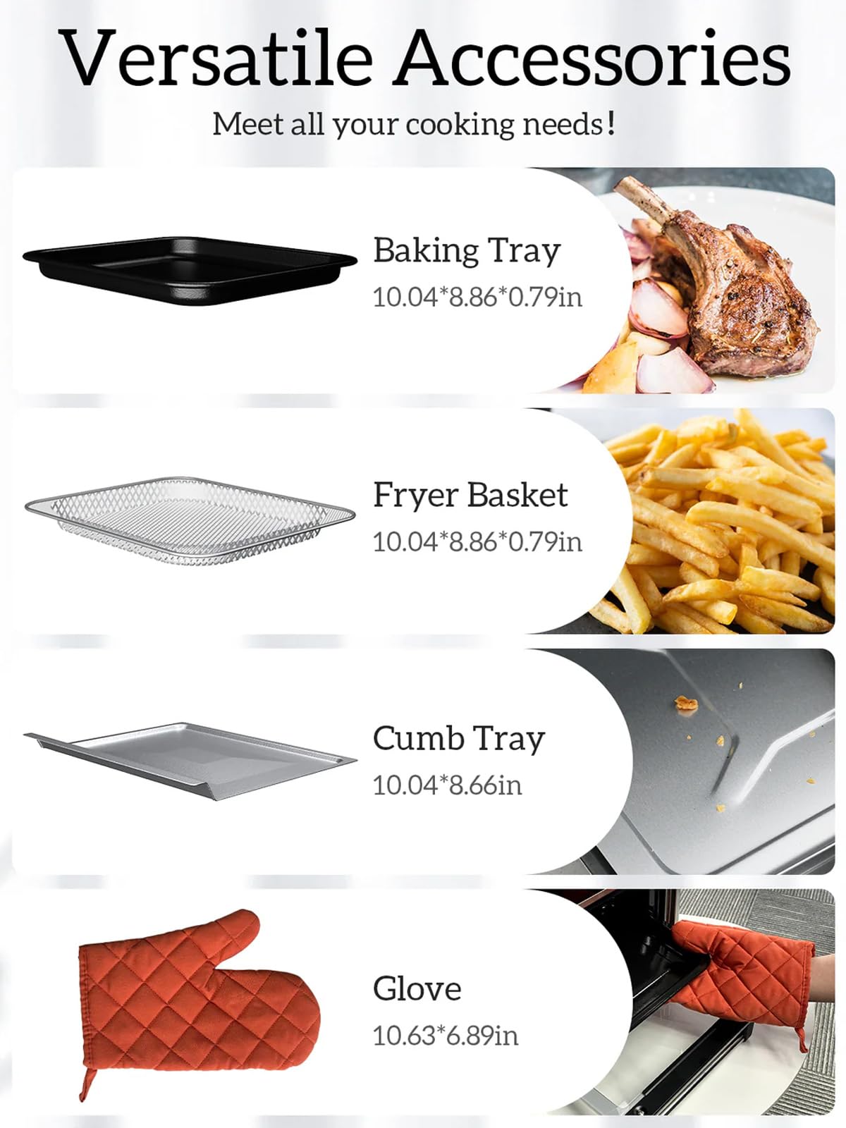 30QT French Door Air Fryer Oven - 20-in-1 Multi-Function Convection Toaster Oven with Touch Control, Rotisserie & Dehydrator | 5 Heating Elements up to 450°F | Includes Pizza Stone & 9 Accessories | Perfect for Baking, Roasting, Air Frying & Meal Prep in Home Kitchen