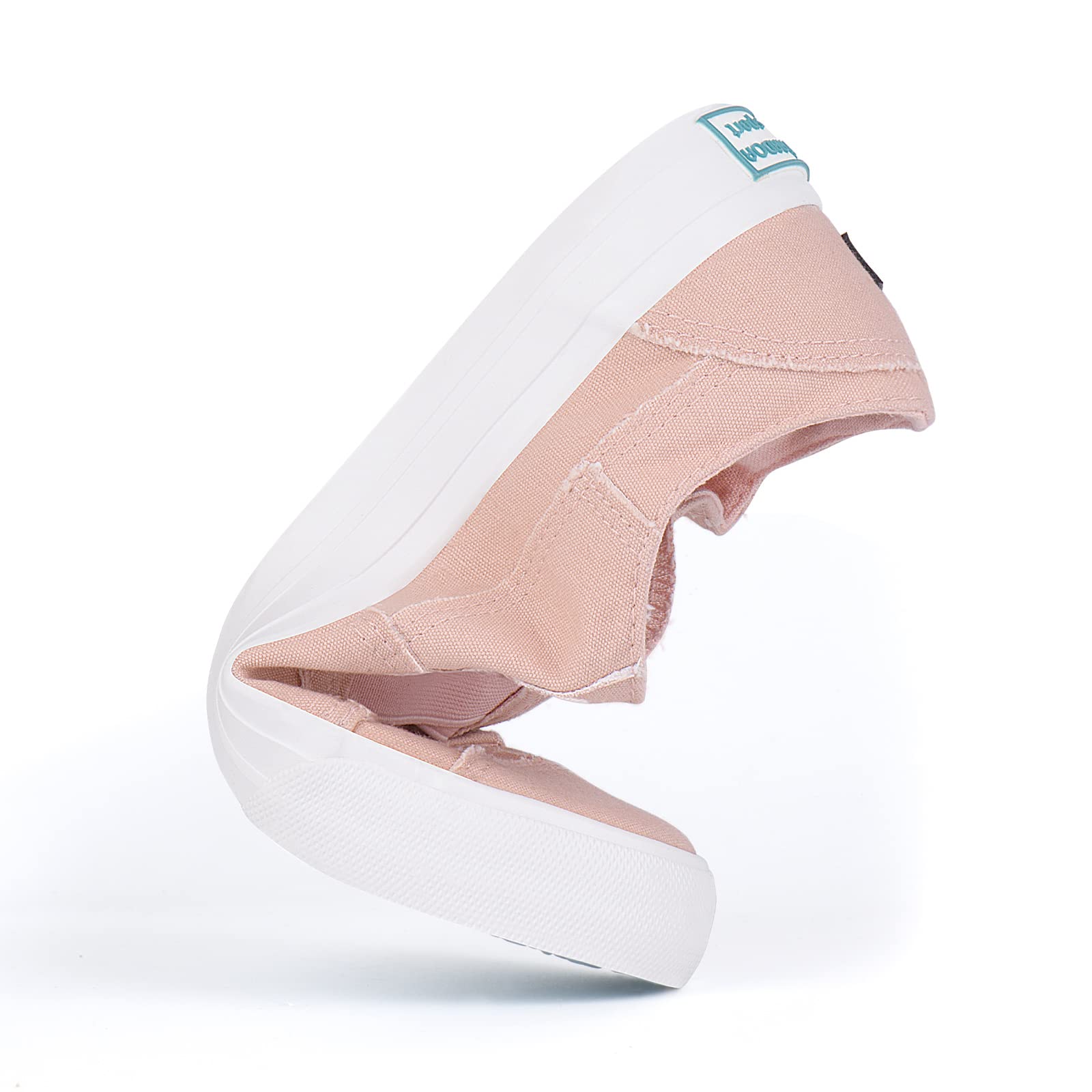 JENN ARDOR Women's Slip On Sneakers - Elastic Low Top Canvas Walking Shoes for Women | Comfortable No Lace Casual Flats | Perfect for Work, Travel & Everyday Wear