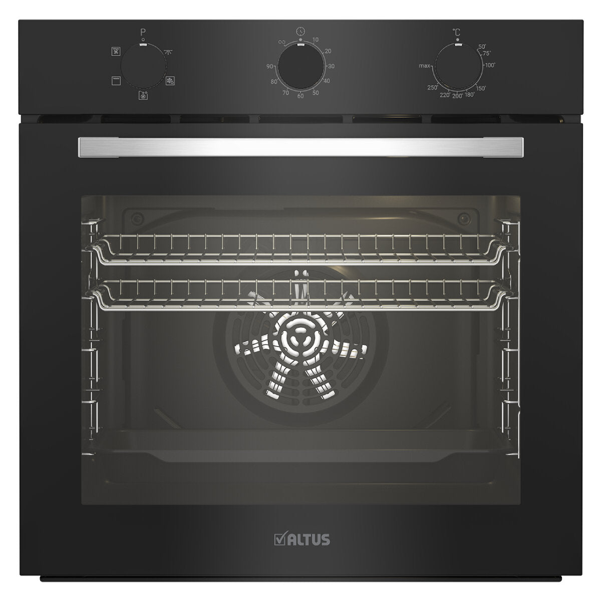 Brand New Altus 60cm Built-In Black Oven ABO6850FB - Multi Function, 3 Year Warranty - Perfect for Baking, Roasting & Cooking Family Meals