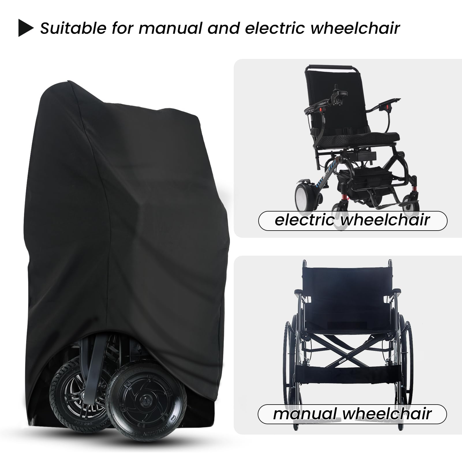 Waterproof Electric Wheelchair Cover for Travel - Universal Fit for 3 & 4 Wheel Mobility Scooters - Dust, Rain & Sun Protection - Outdoor Use for Camping, Shopping & Daily Commute