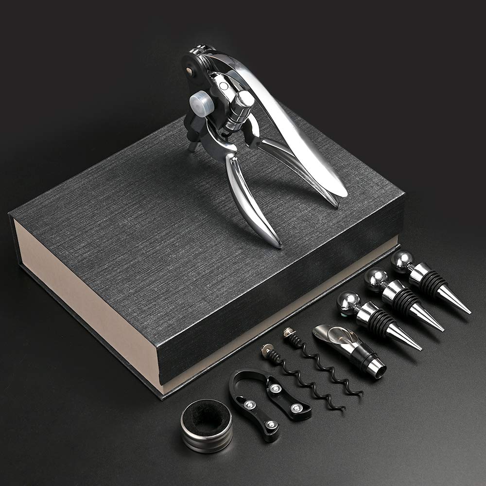 Premium 9-Piece Wine Opener Set with Corkscrew & Accessories - Elegant Gift Box for Wine Lovers | Perfect for Dinner Parties, Weddings & Home Bars
