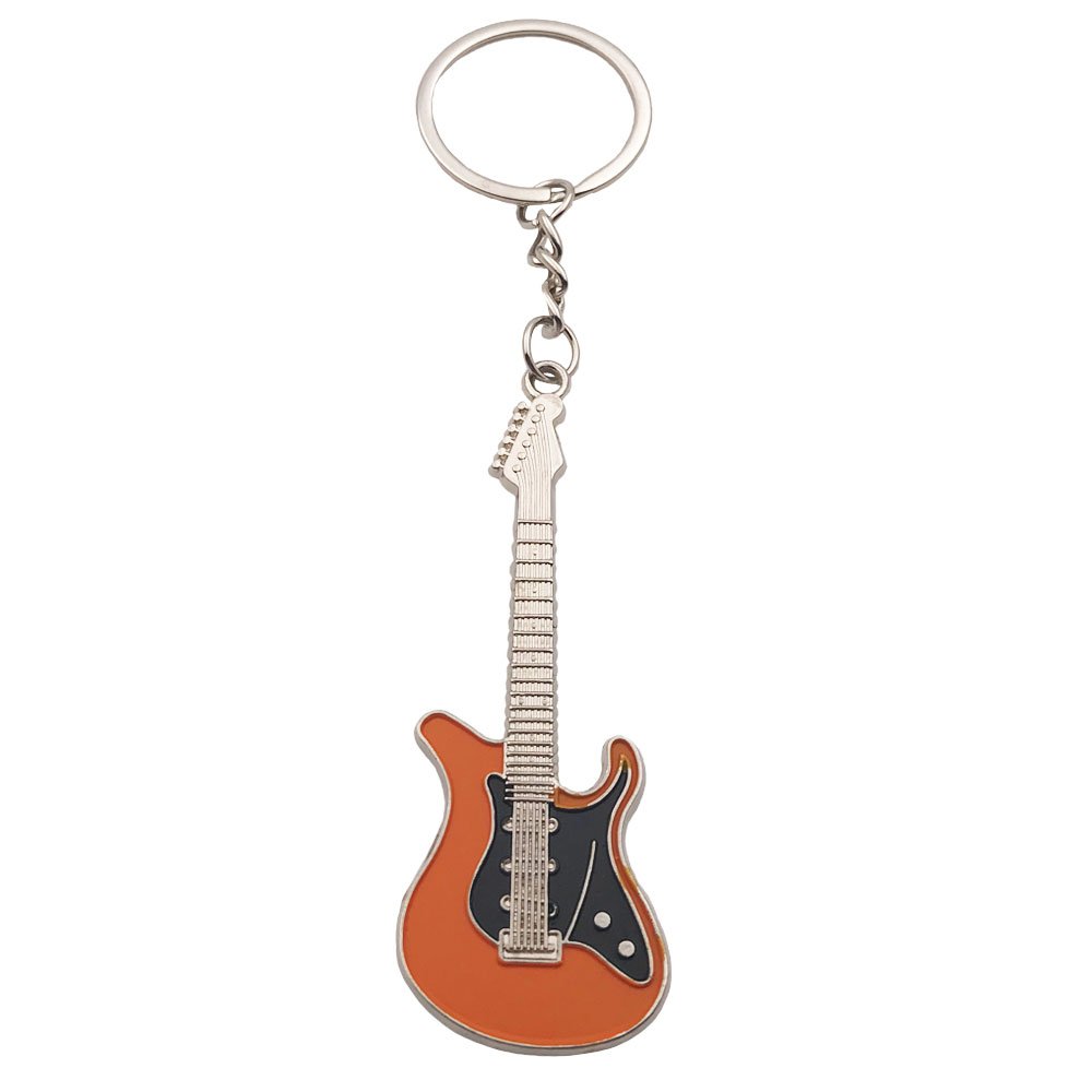 Mini Orange Electric Guitar Keychain for Men & Kids - High-End Bass Guitar Key Ring Holder - Perfect for Car Keys, Backpacks, and Music Lover Gifts