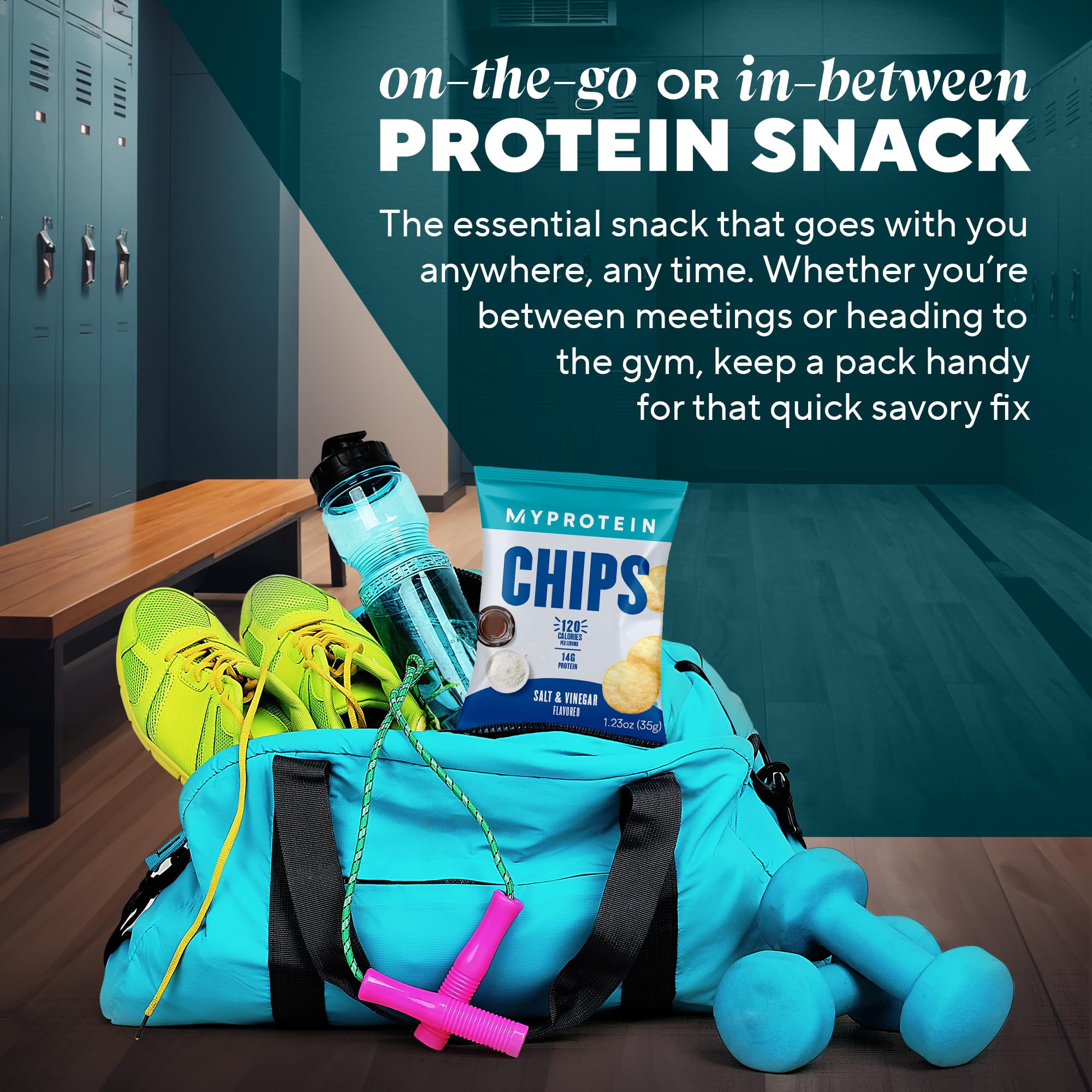 MyProtein Crunchy Protein Chips Salt & Vinegar (6 Pack) - 14g High Protein, 120 Calorie Low Carb Snack for Workout Recovery, Keto Diet & On-The-Go Healthy Eating