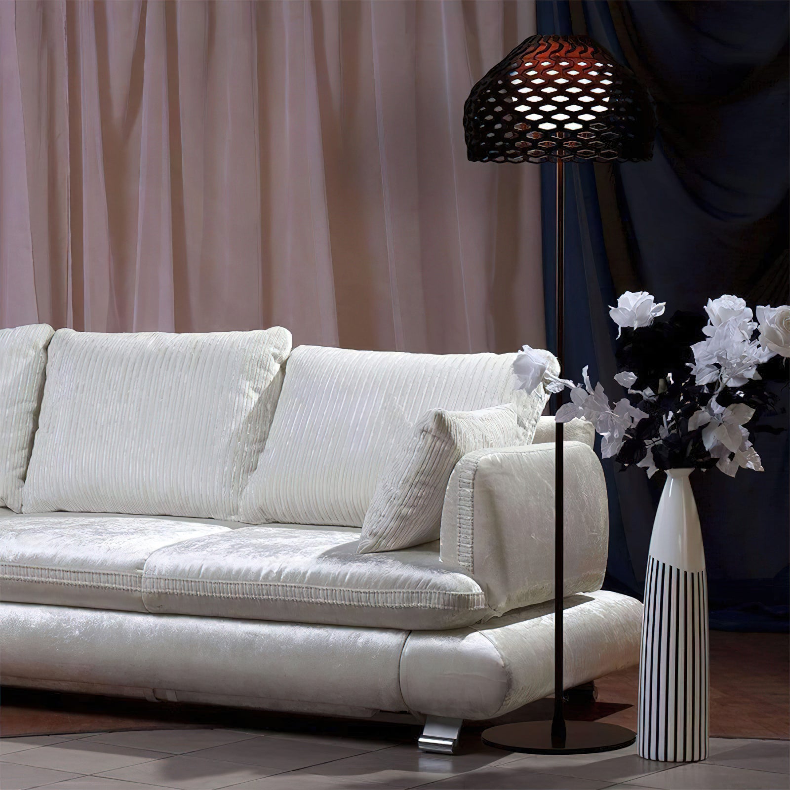 Modern Armadillo Floor Lamp for Living Room - Adjustable LED Standing Light with Remote Control, Perfect for Bedroom, Office & Reading Corner