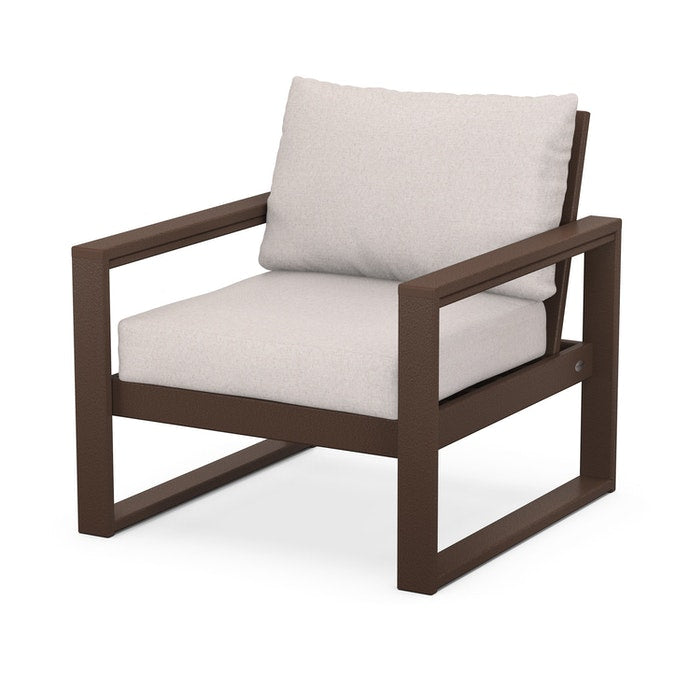 POLYWOOD EDGE Club Chair - Durable Outdoor Furniture for Patio, Poolside & Garden - All-Weather Resin Wicker Lounge Chair with Cushion - Perfect for Relaxing & Entertaining