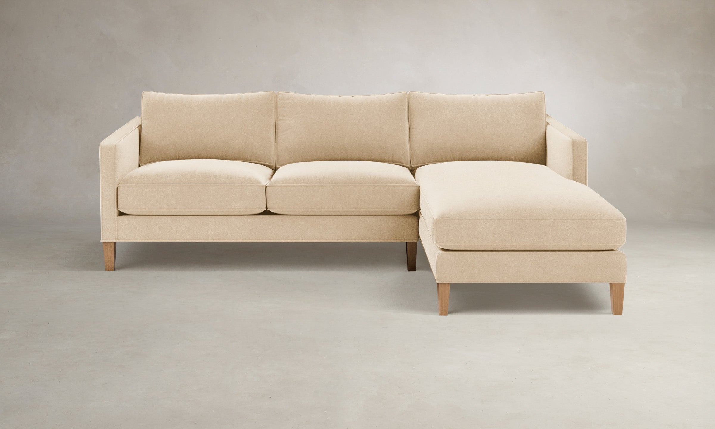 Crosby Sectional Sofa - Premium Performance Velvet Upholstery in Butter Yellow | Perfect for Living Room, Lounge & Family Room Comfort