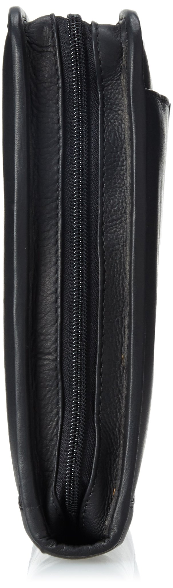 Claire Chase Classic Zippered Leather Folio for Business - Black Professional Portfolio Organizer for Documents, iPad, Laptop | Perfect for Office, Travel & Meetings