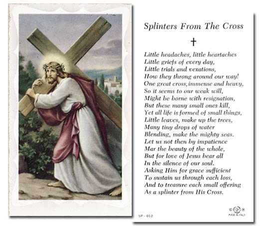 Authentic Hirten Splinters from The Cross Catholic Prayer Holy Cards - Pack of 100 with Prayer on Back | Perfect for Religious Devotion, Church Events & Personal Worship