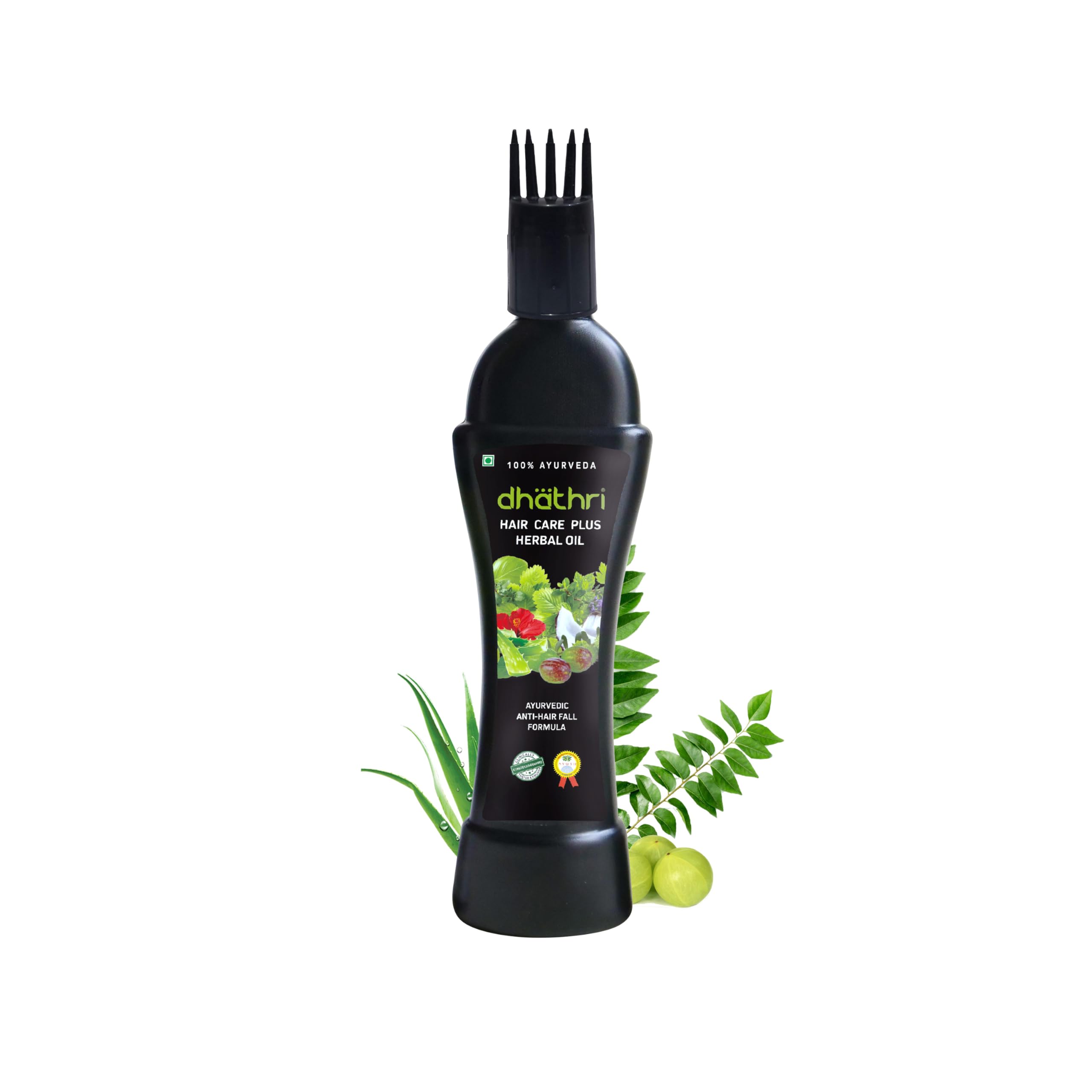 Dhathri Hair Care Plus Herbal Oil - 3-in-1 Ayurvedic Hair Growth Oil for Hair Fall Control & Dandruff Treatment | Coconut Infused Hair Regrowth Oil for Men & Women (100ml) | Perfect for Daily Scalp Massage & Deep Conditioning