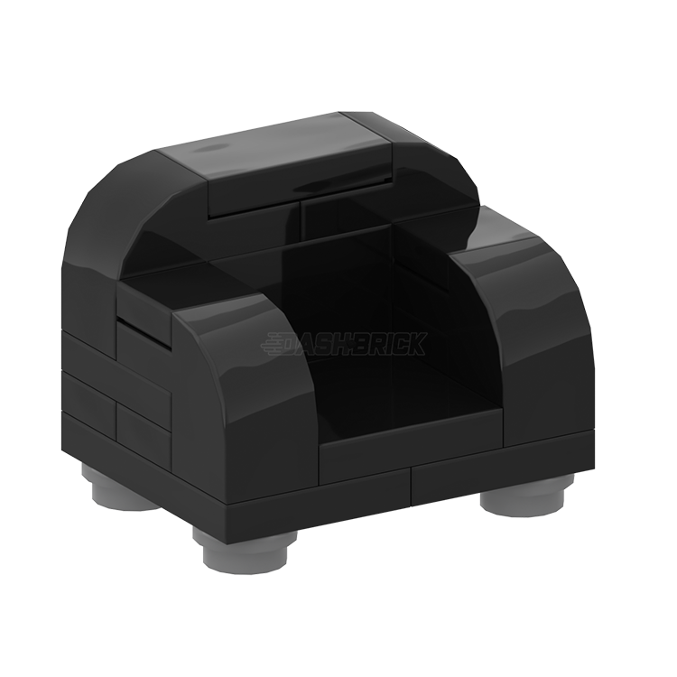 LEGO Comfortable Lounge Chair - Small Armchair for Living Room, Bedroom, Office - Black MiniMOC Building Blocks Set for Adults & Kids - Perfect for Relaxing, Decor & Gift Giving