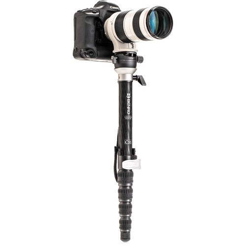 Benro MSDPL46C Carbon Fiber Monopod with Leveling Pan Head - Lightweight & Durable for Photography, Videography, Travel & Outdoor Shooting