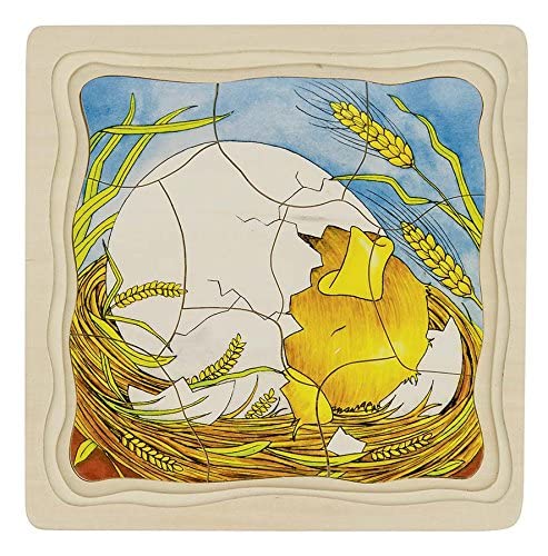 Goki 44-Piece Wooden Chicken Puzzle for Kids – Educational Stacking Toy for Toddlers & Preschoolers | Perfect for Montessori Learning & Fine Motor Skills Development