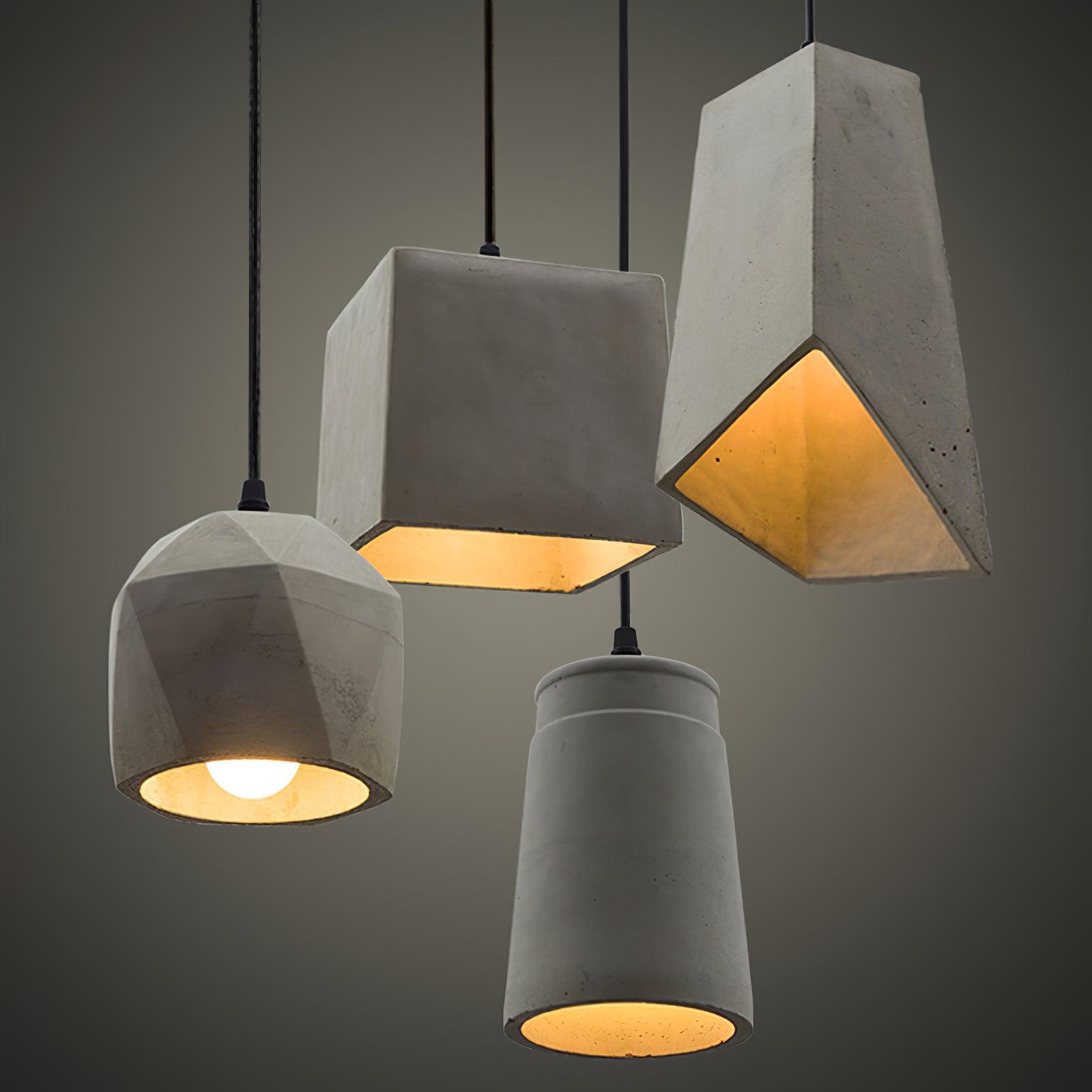 Georgia Cement Pendant Light - Industrial Modern Ceiling Fixture for Kitchen Island, Dining Room & Bedroom Lighting
