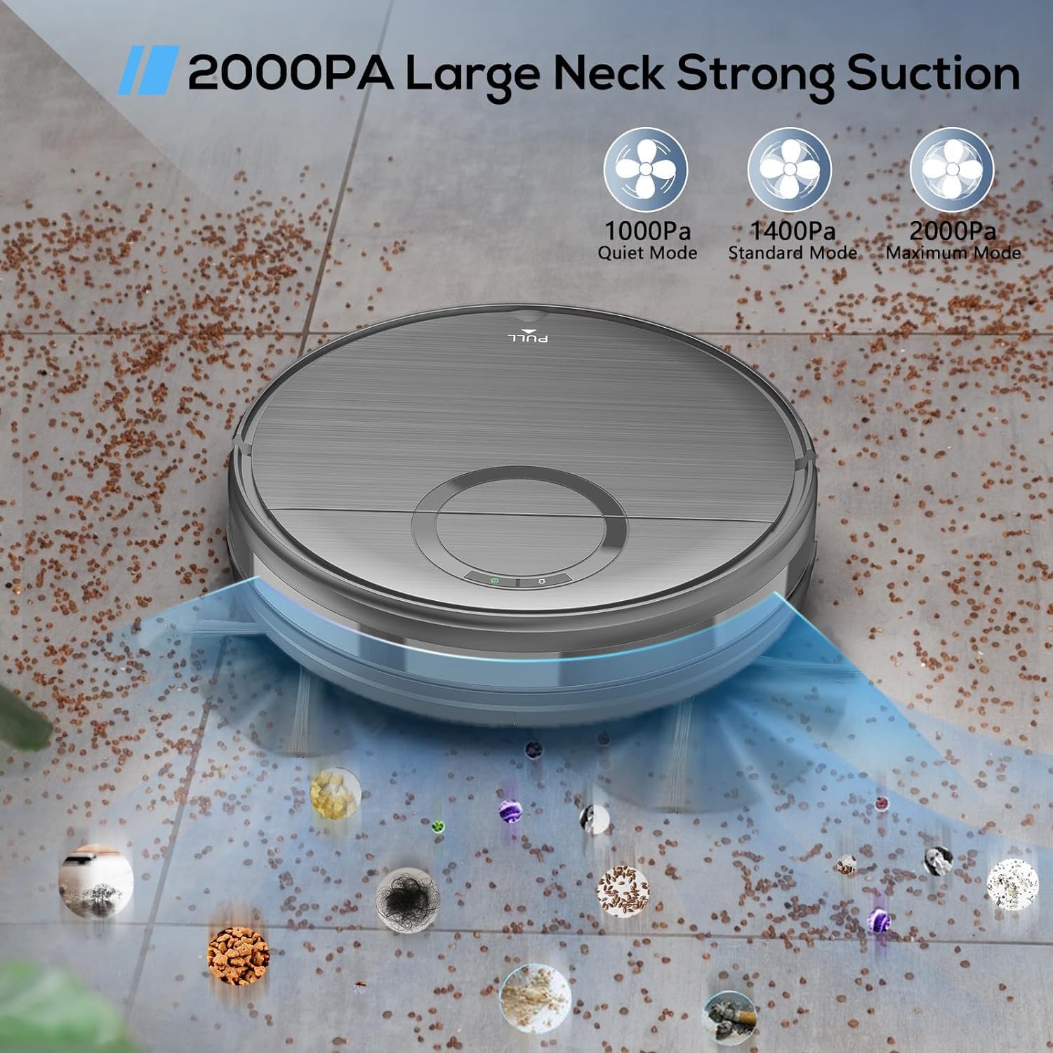 MAMNV 2-in-1 Robot Vacuum and Mop Combo with 2000Pa Max Suction, Wi-Fi/App Control, Self-Charging - Smart Robotic Cleaner for Pet Hair, Hard Floors & Low-Pile Carpets | Perfect for Home, Office & Apartment Cleaning