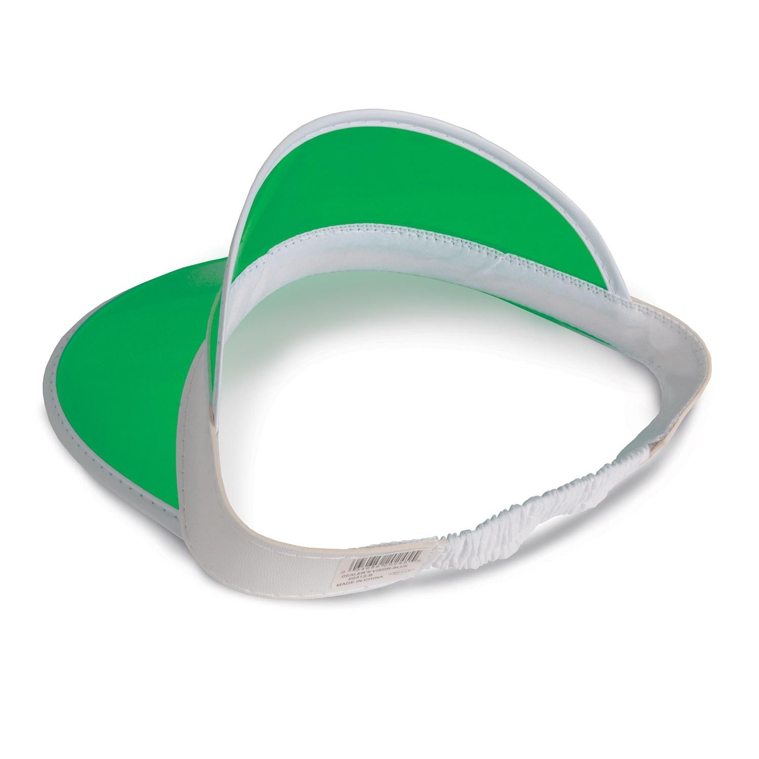 12 Pack Beistle Clear Green Plastic Dealer's Visor - Casino Party Supplies for Poker, Blackjack & Game Nights - Perfect for Themed Events & Costume Accessories